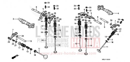 ARBRE A CAMES/SOUPAPE NT650VW de 1998